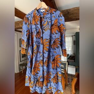 Zuri Floral Blue and Orange Dress